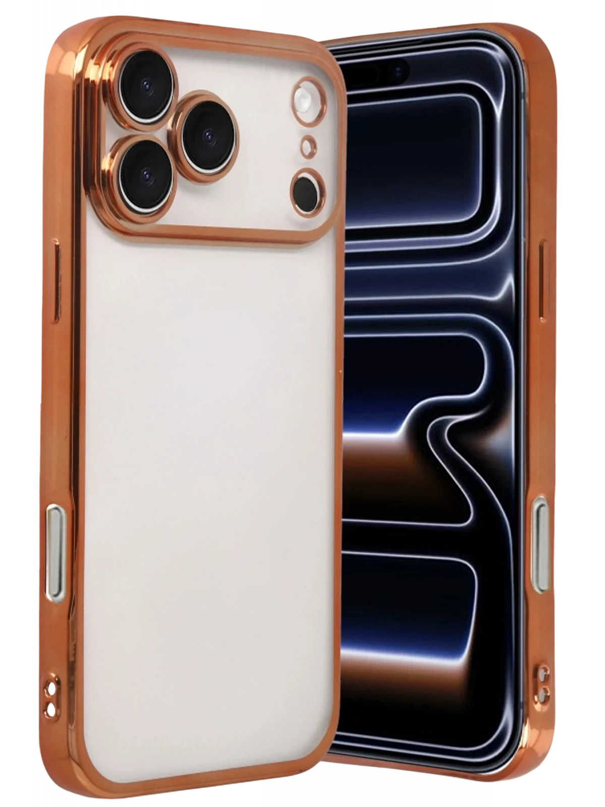 Newface Apple iPhone 17 Pro Max Razer Lensli Silikon - Turuncu