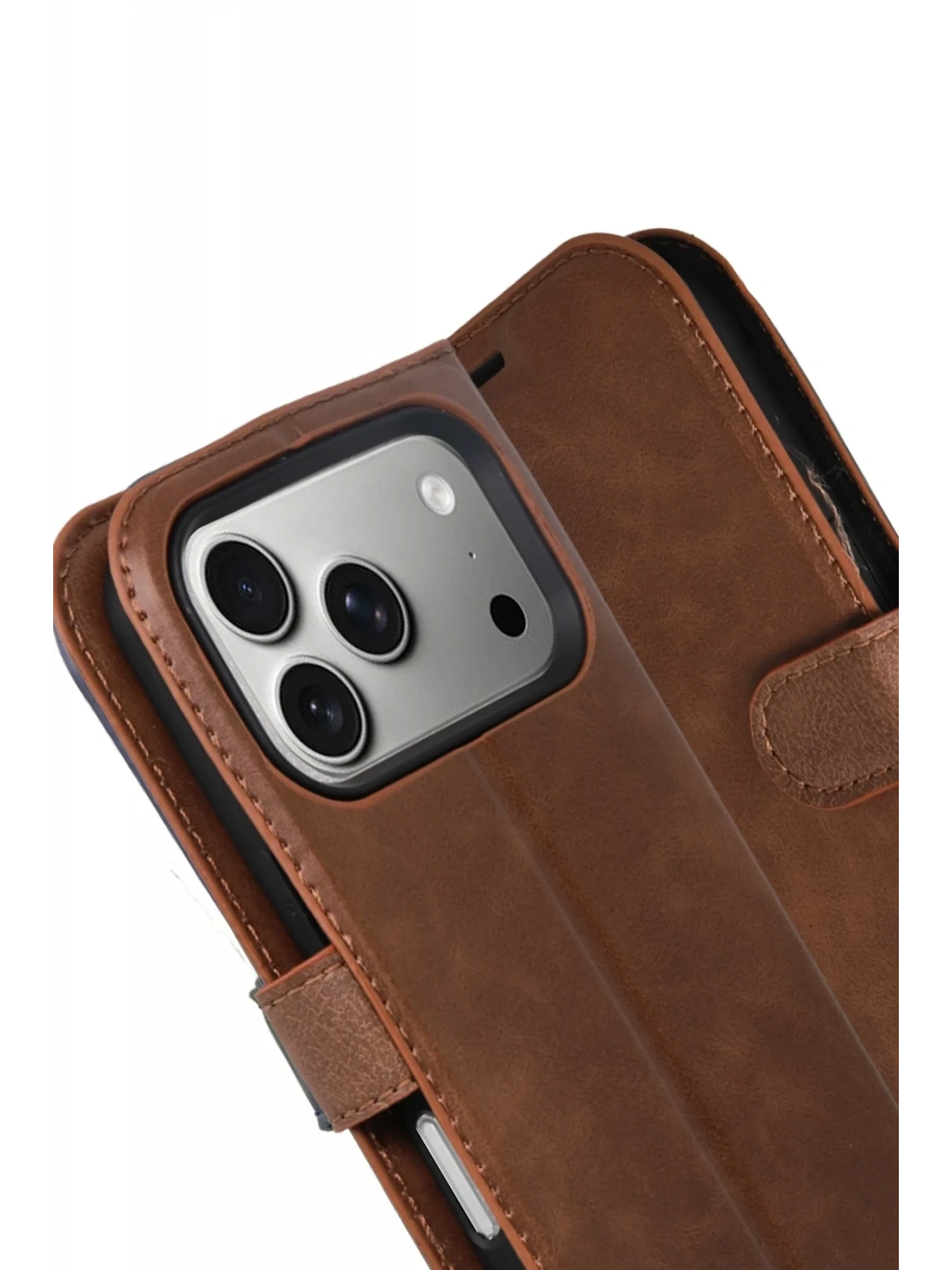 Newface Apple iPhone 17 Pro Max Trend S Plus Kapaklı Kılıf - Taba