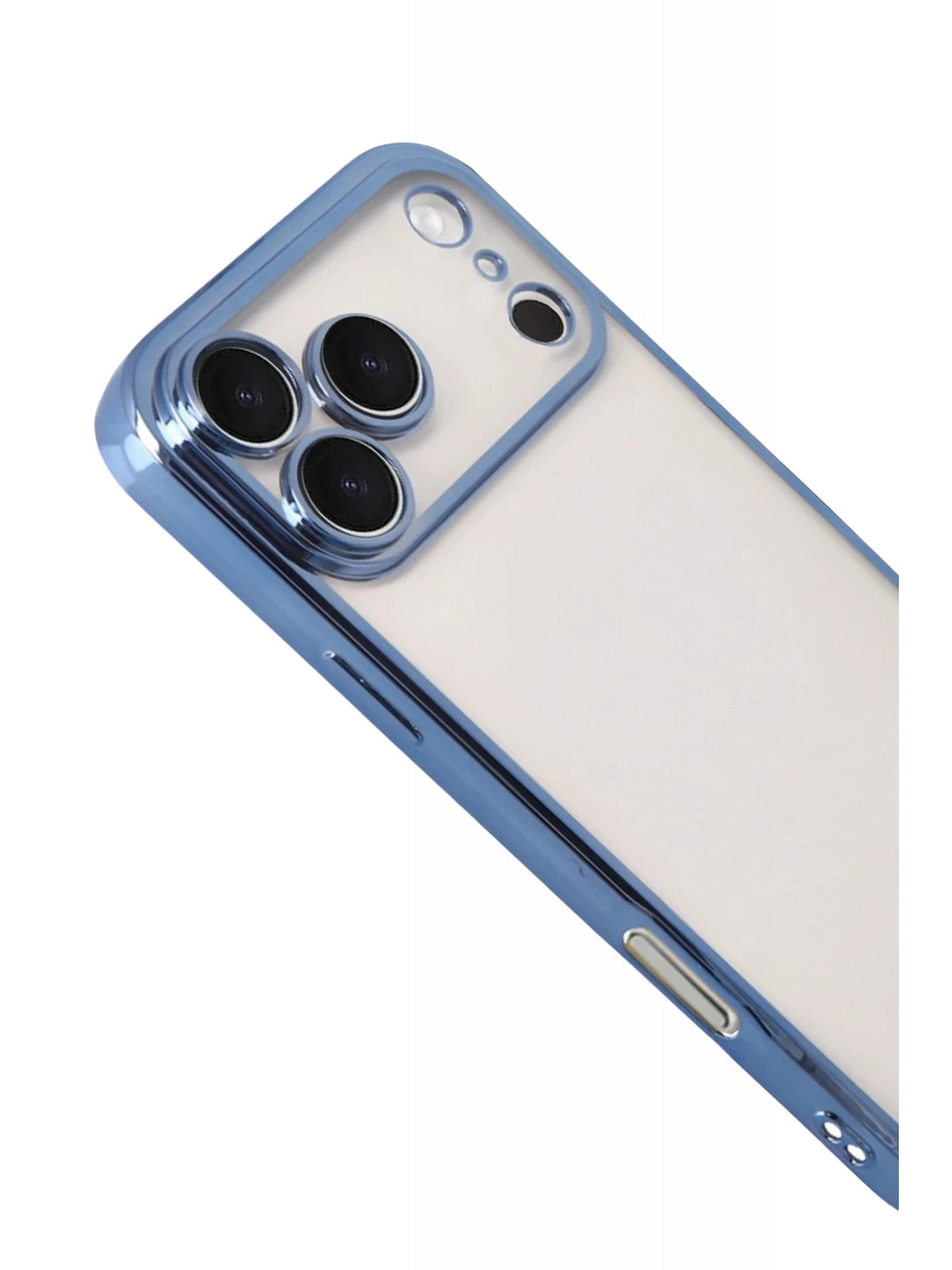 Newface Apple iPhone 17 Pro Razer Lensli Silikon - Açık Mavi