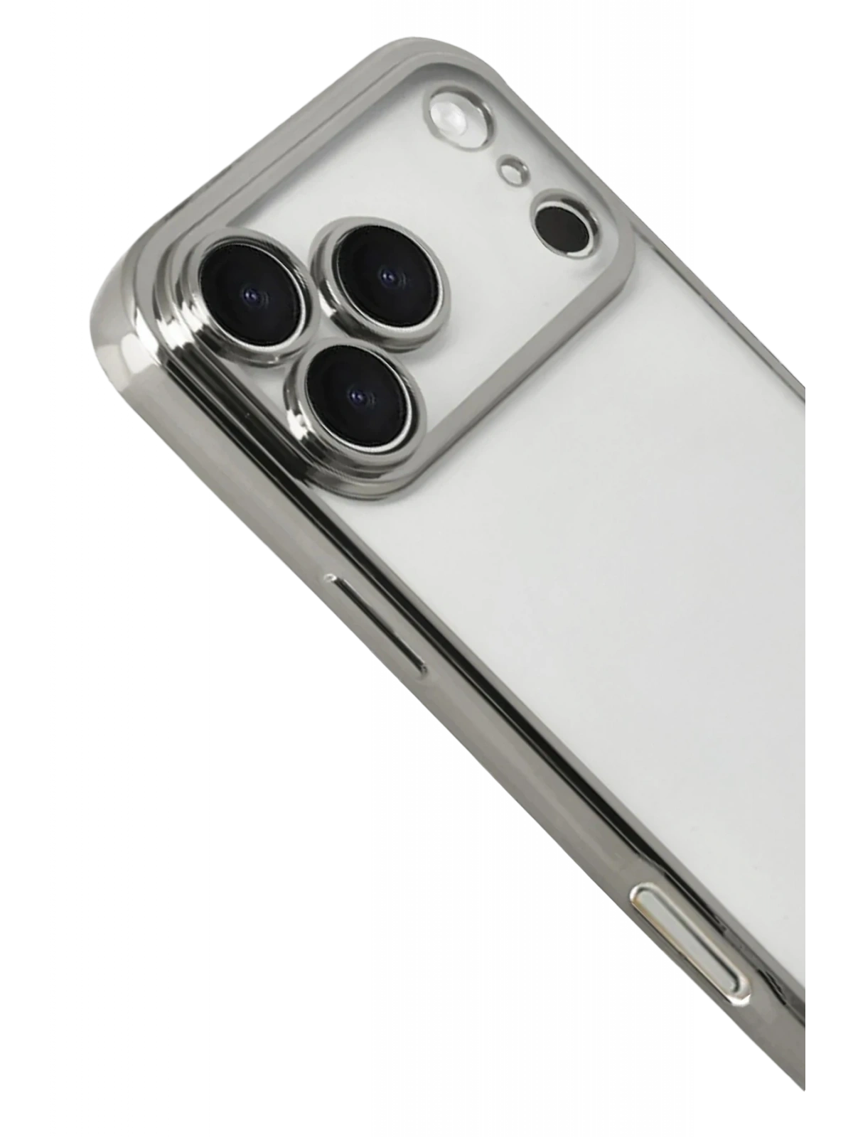 Newface Apple iPhone 17 Pro Razer Lensli Silikon - Gümüş