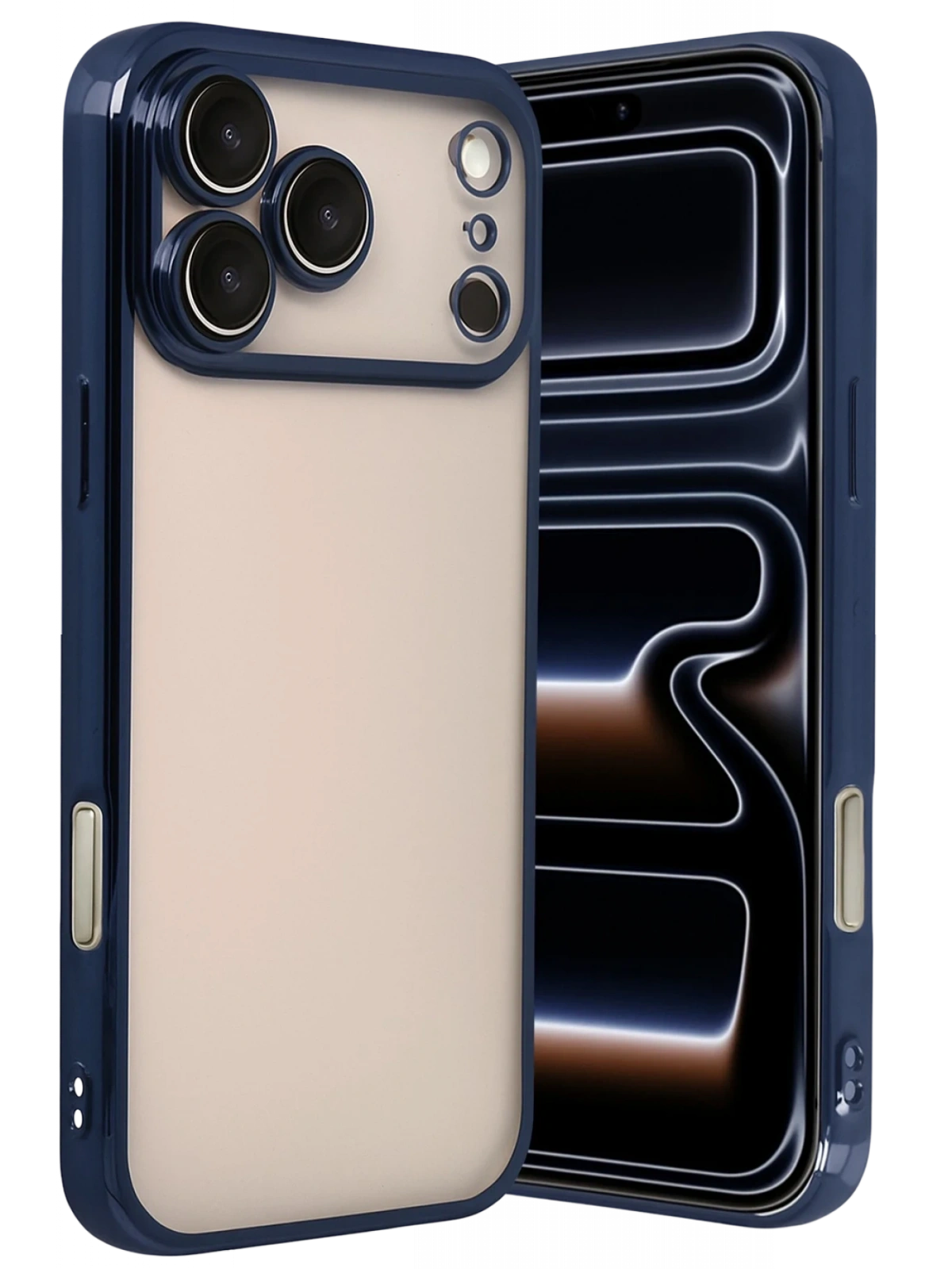 Newface Apple iPhone 17 Pro Razer Lensli Silikon - Lacivert