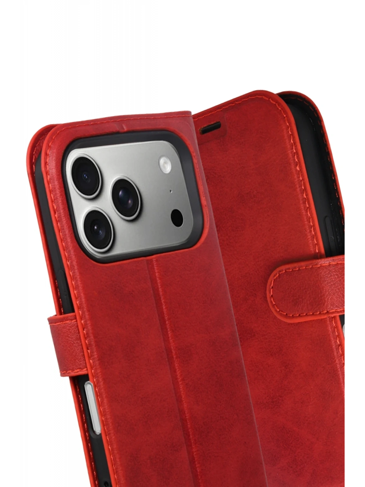 Newface Apple iPhone 17 Pro Trend S Plus Kapaklı Kılıf - Kırmızı