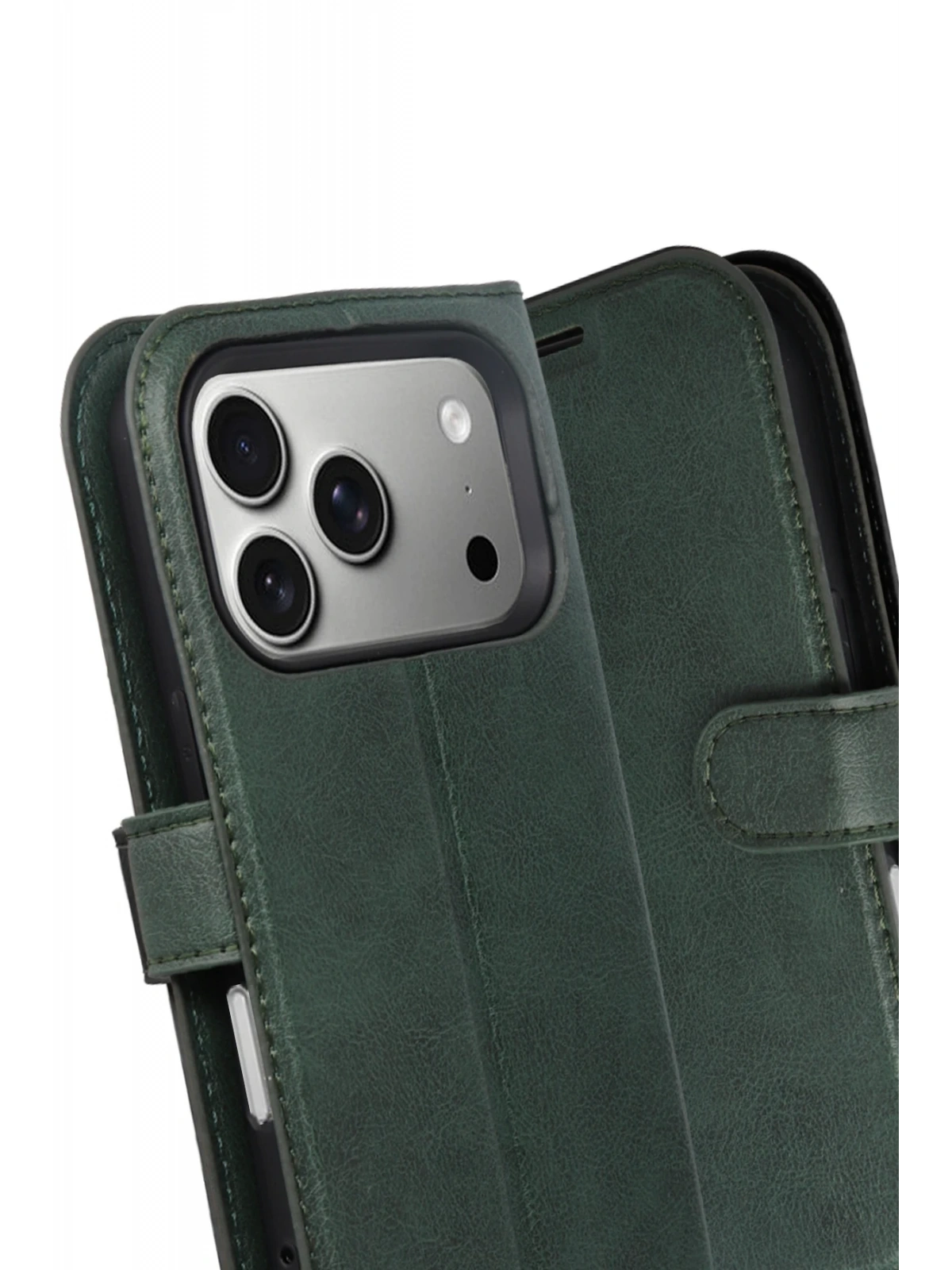 Newface Apple iPhone 17 Pro Trend S Plus Kapaklı Kılıf - Yeşil