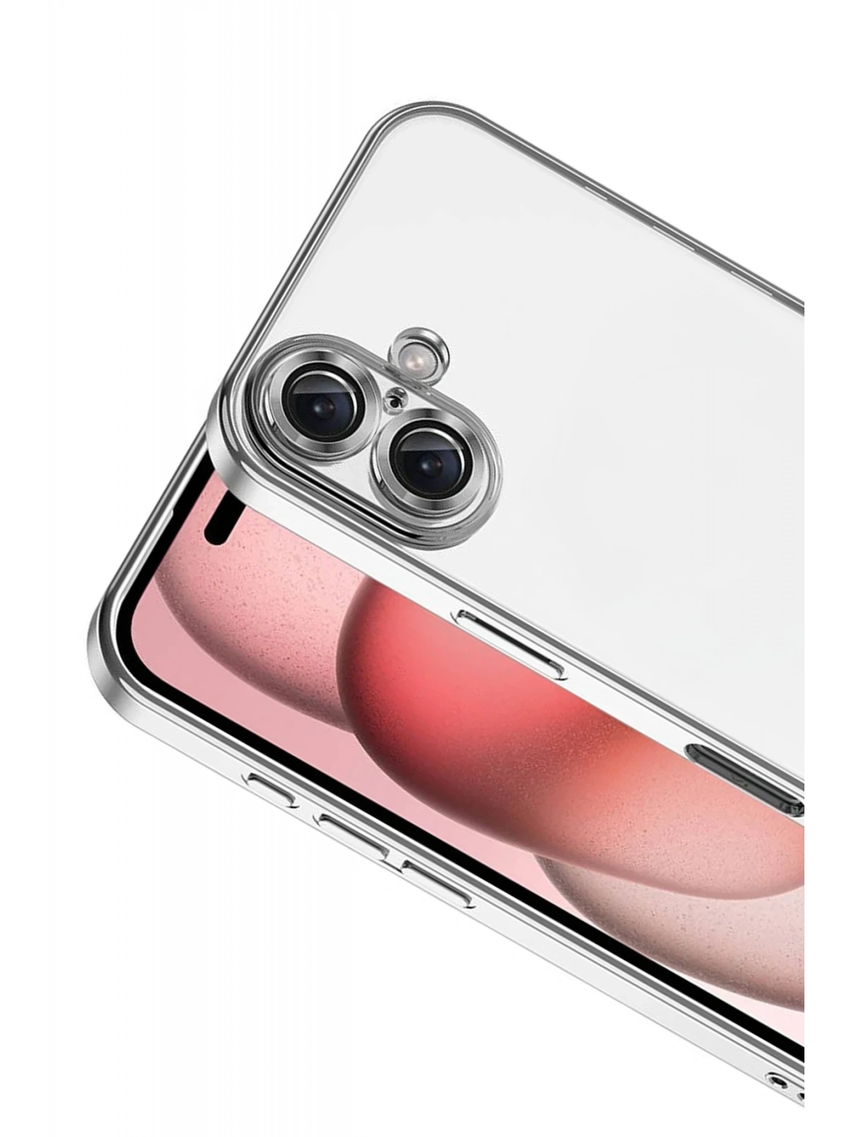 Newface Apple iPhone 17 Razer Lensli Silikon - Gümüş