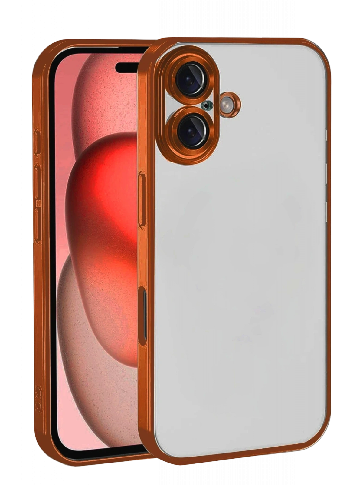 Newface Apple iPhone 17 Razer Lensli Silikon - Turuncu
