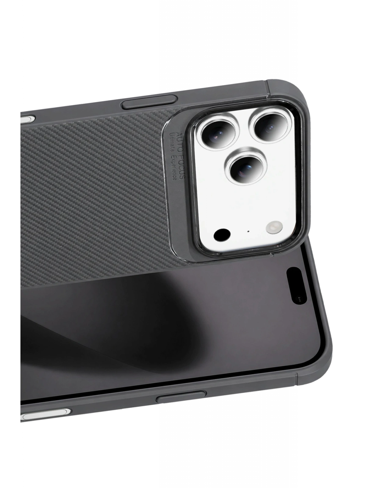 Newface Apple iPhone 18 Pro Auto Focus Karbon Kapak - Gri