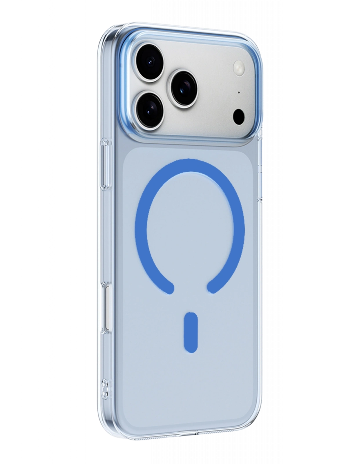 Newface Apple iPhone 18 Pro Combo Sert Şeffaf Magsafe Kapak - Açık Mavi