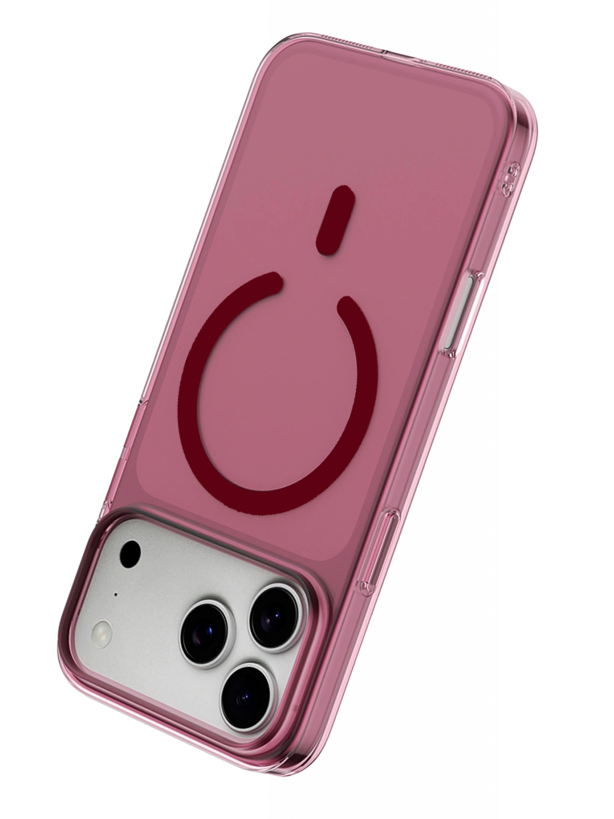 Newface Apple iPhone 18 Pro Combo Sert Şeffaf Magsafe Kapak - Bordo
