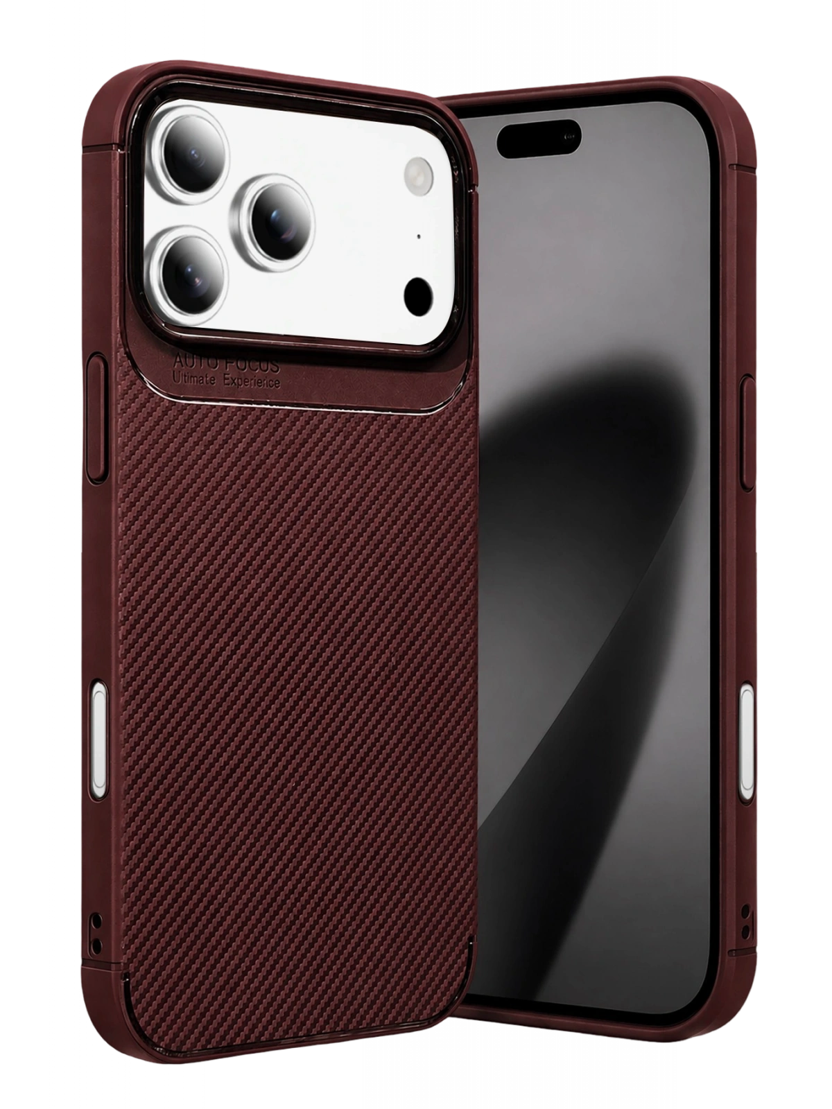 Newface Apple iPhone 18 Pro Max Auto Focus Karbon Kapak - Bordo