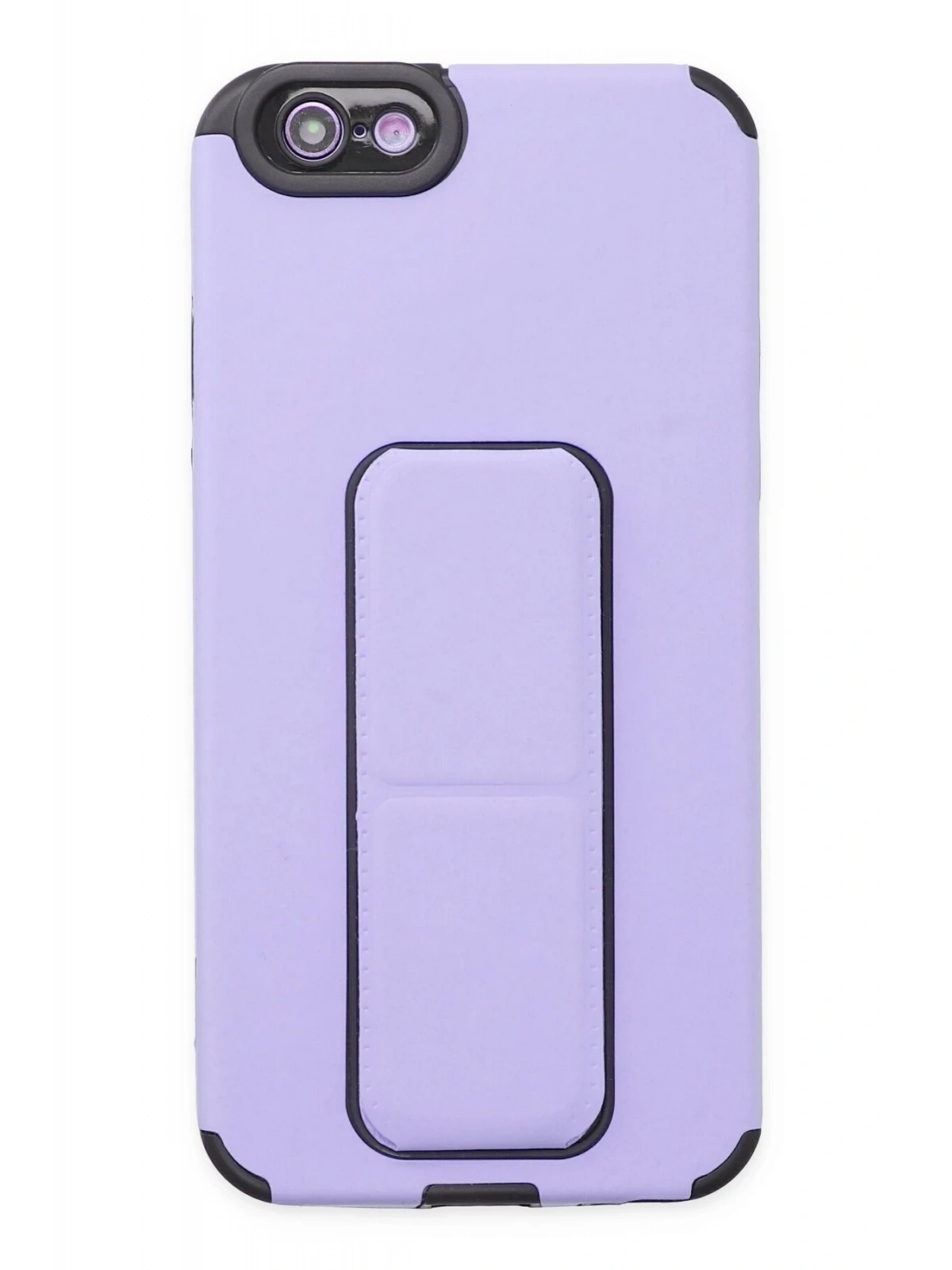 Newface Apple iPhone 6 Kılıf Mega Standlı Silikon - Lila