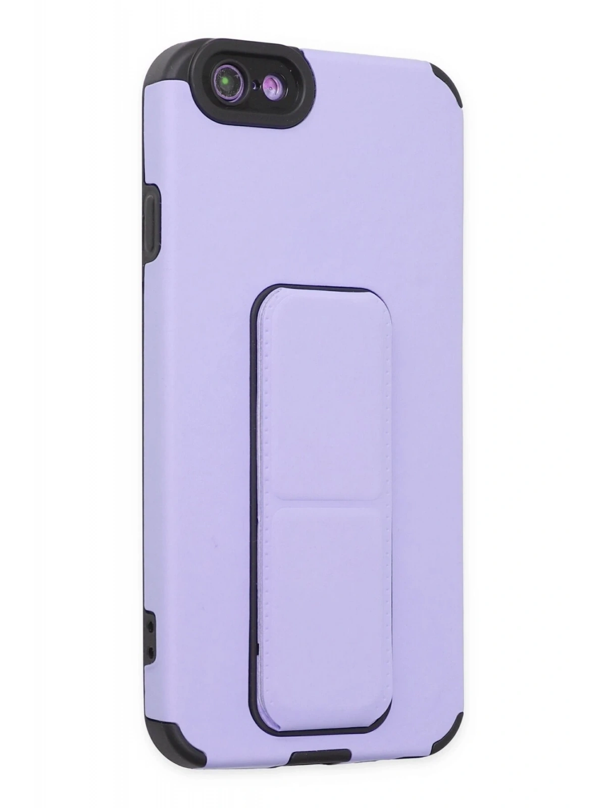 Newface Apple iPhone 6 Kılıf Mega Standlı Silikon - Lila