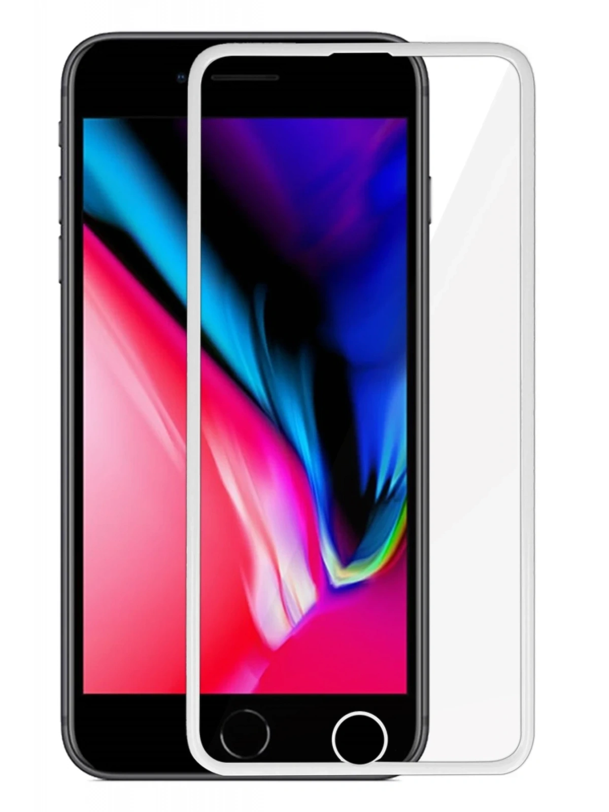 Newface Apple iPhone 7 Plus 18D Cam Ekran Koruyucu - Beyaz