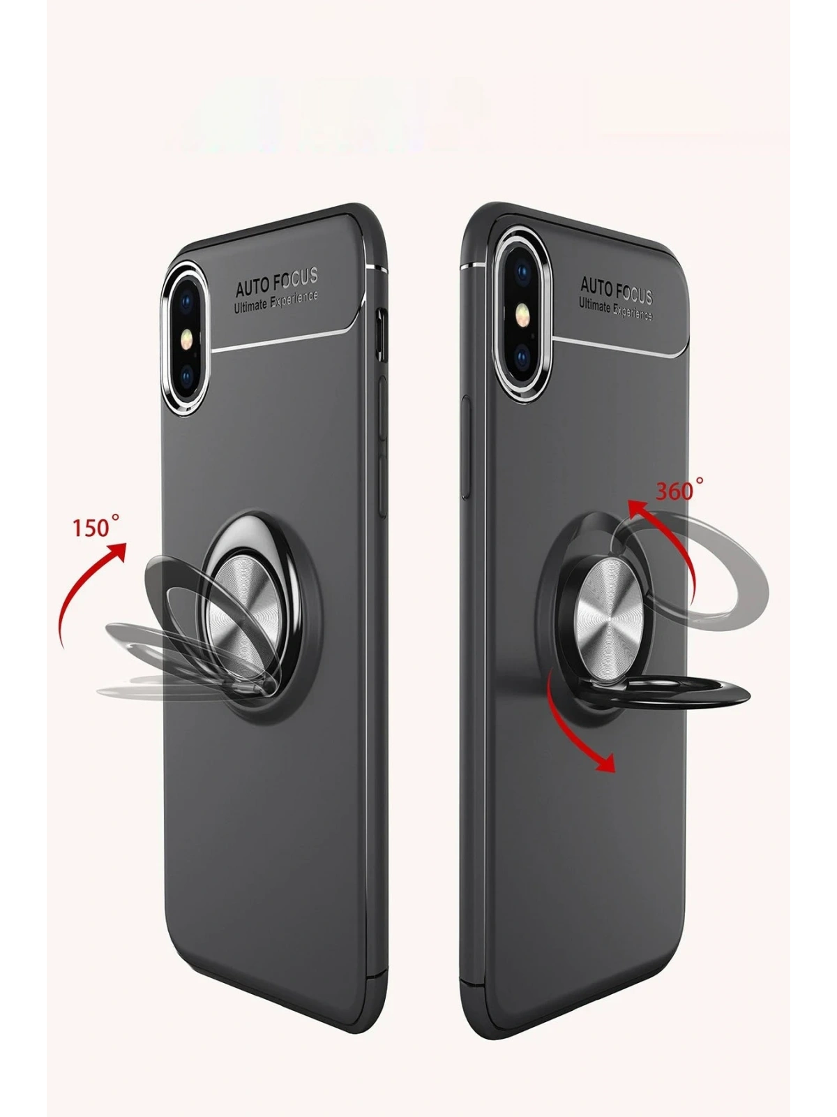 Newface Apple iPhone XS Max Kılıf Range Yüzüklü Silikon - Mavi