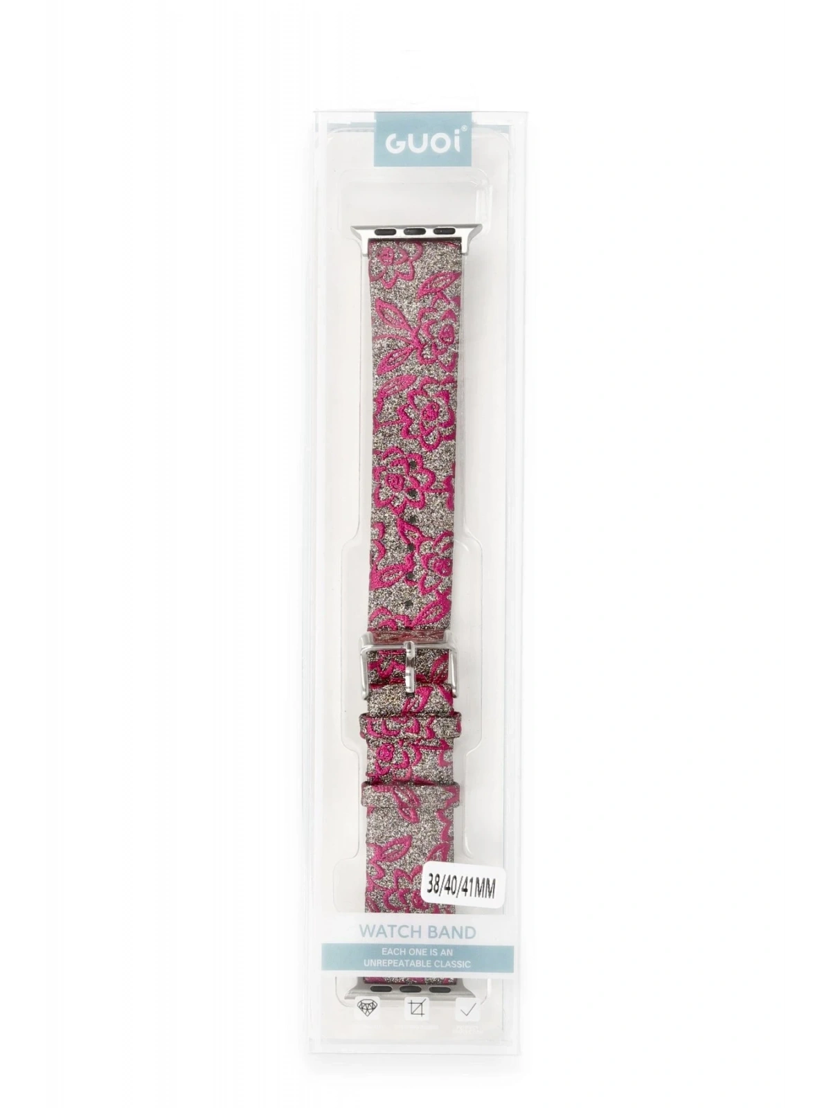 Newface Apple Watch 38mm Creeper Desenli Kordon - Pembe