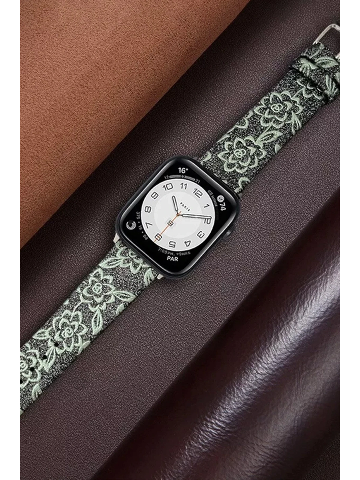 Newface Apple Watch 38mm Creeper Desenli Kordon - Siyah