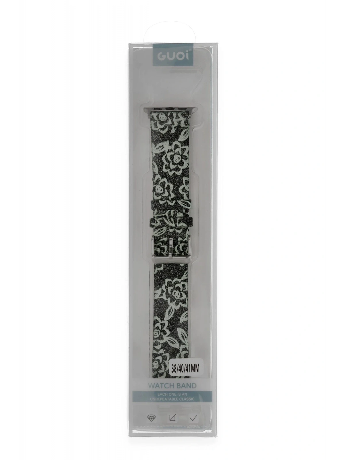 Newface Apple Watch 38mm Creeper Desenli Kordon - Siyah