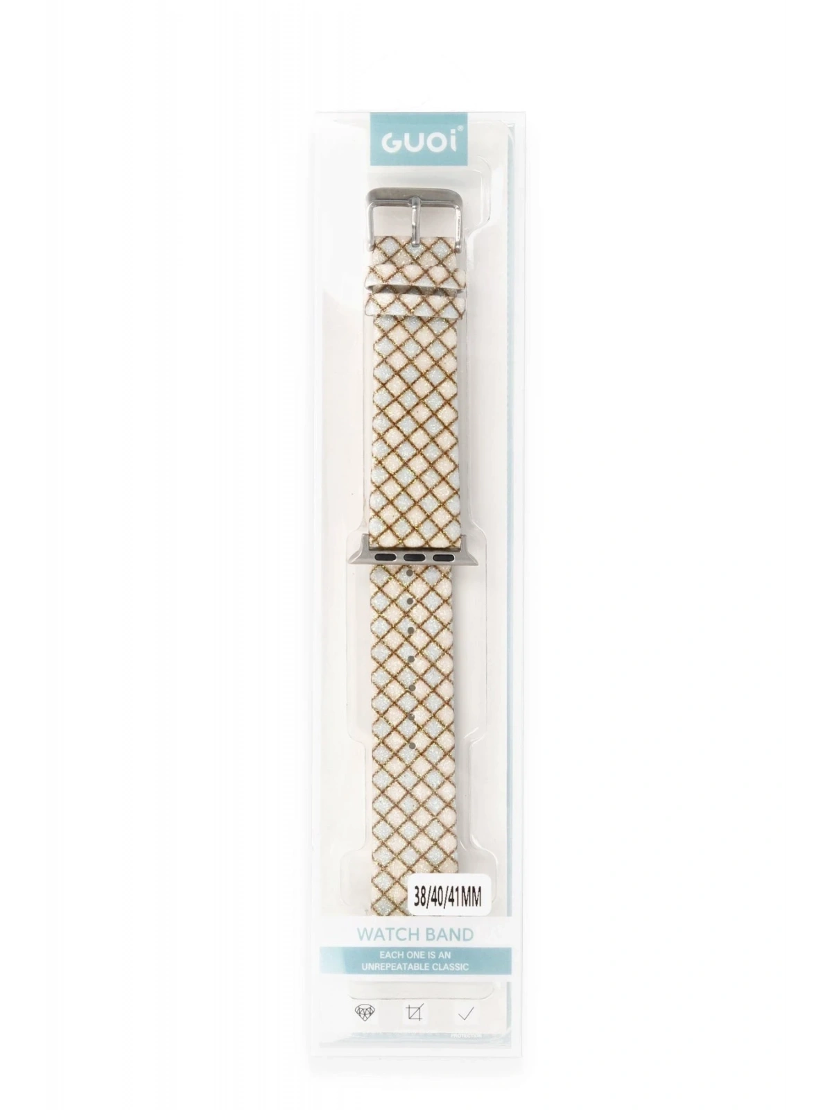 Newface Apple Watch 38mm Karo Motif Kordon - Mavi