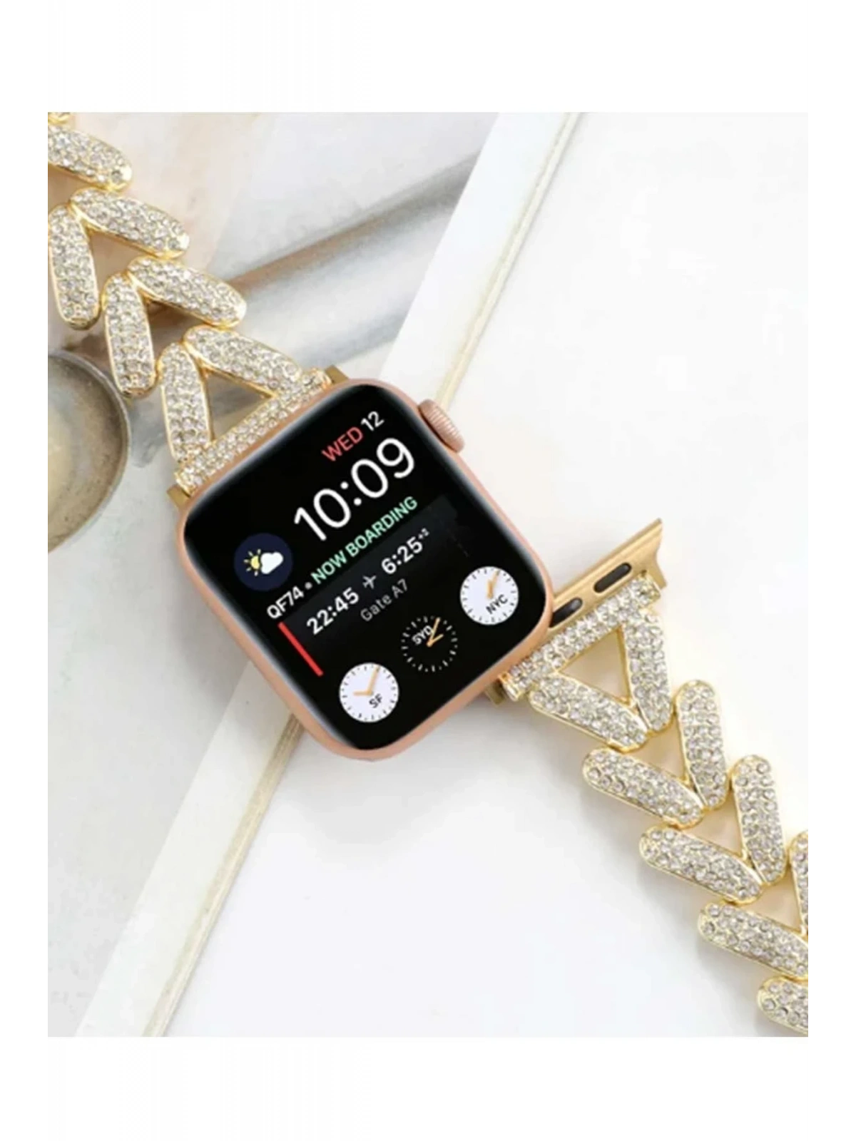 Newface Apple Watch 38mm Node Taşlı Kordon - Siyah