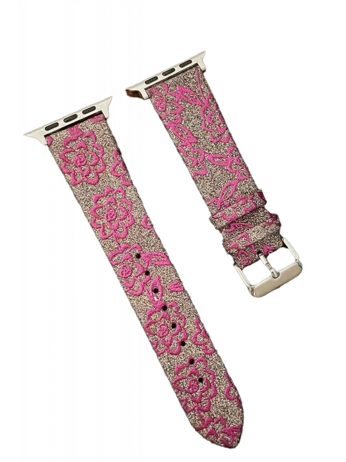 Newface Apple Watch 42mm Creeper Desenli Kordon - Pembe