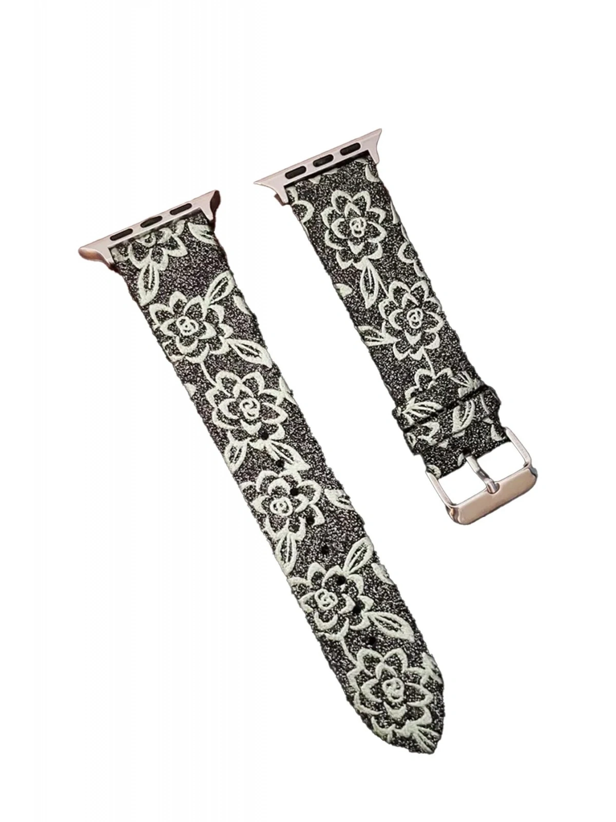 Newface Apple Watch 42mm Creeper Desenli Kordon - Siyah