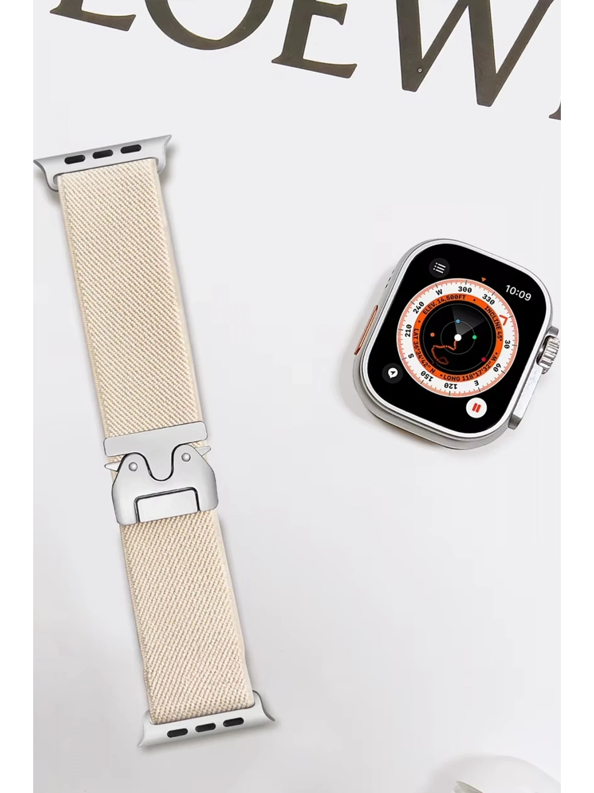 Newface Apple Watch 42mm Forest Kumaş Kordon - Krem