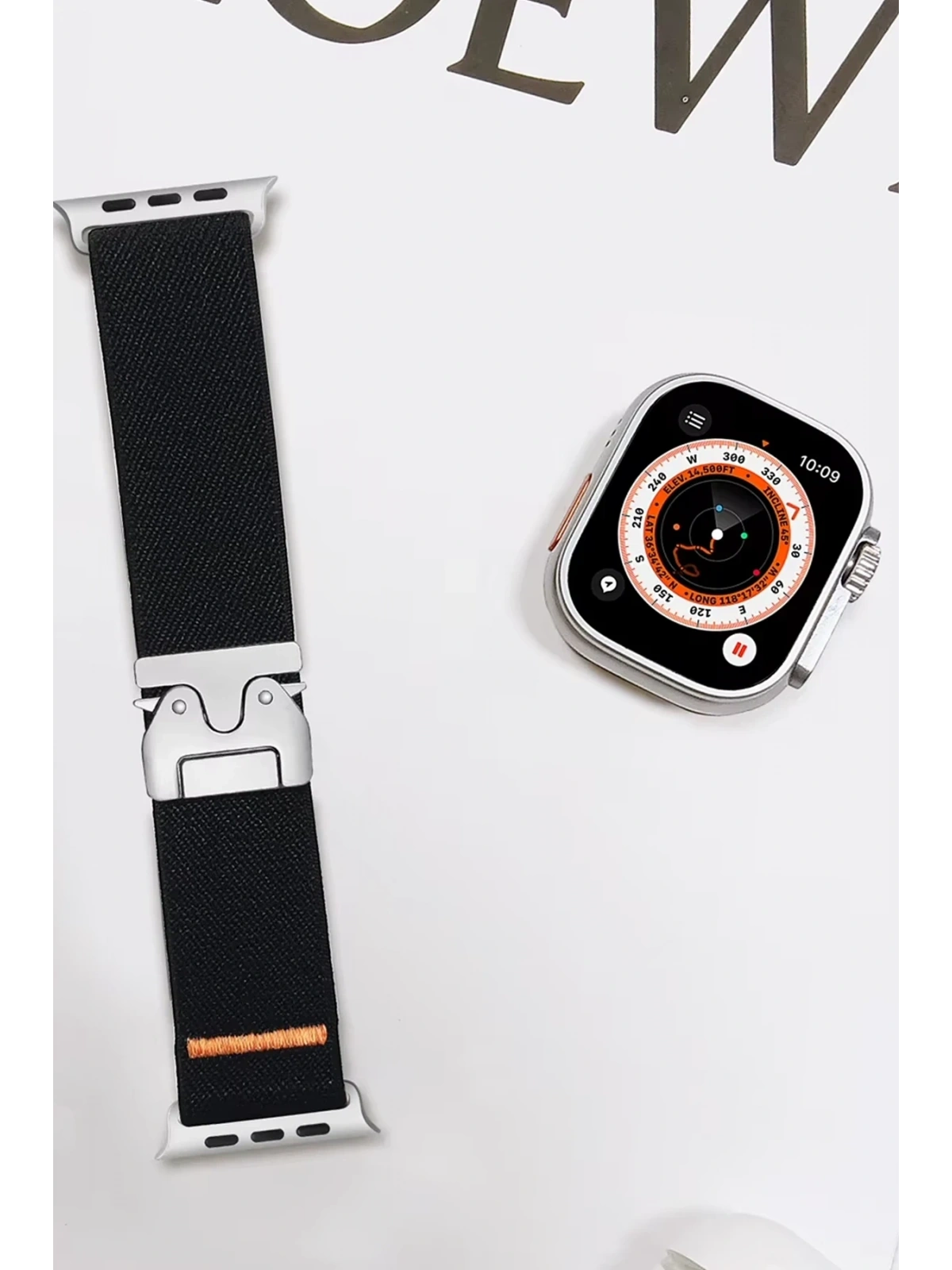 Newface Apple Watch 42mm Forest Kumaş Kordon - Siyah