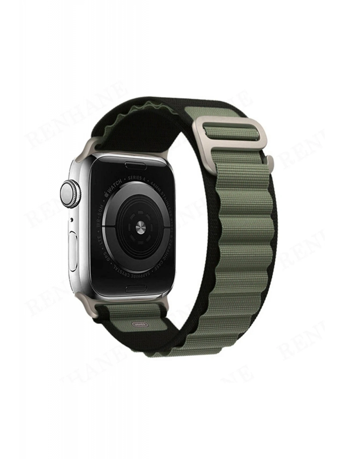 Newface Apple Watch 42mm Mountain Kordon - Siyah-Yeşil