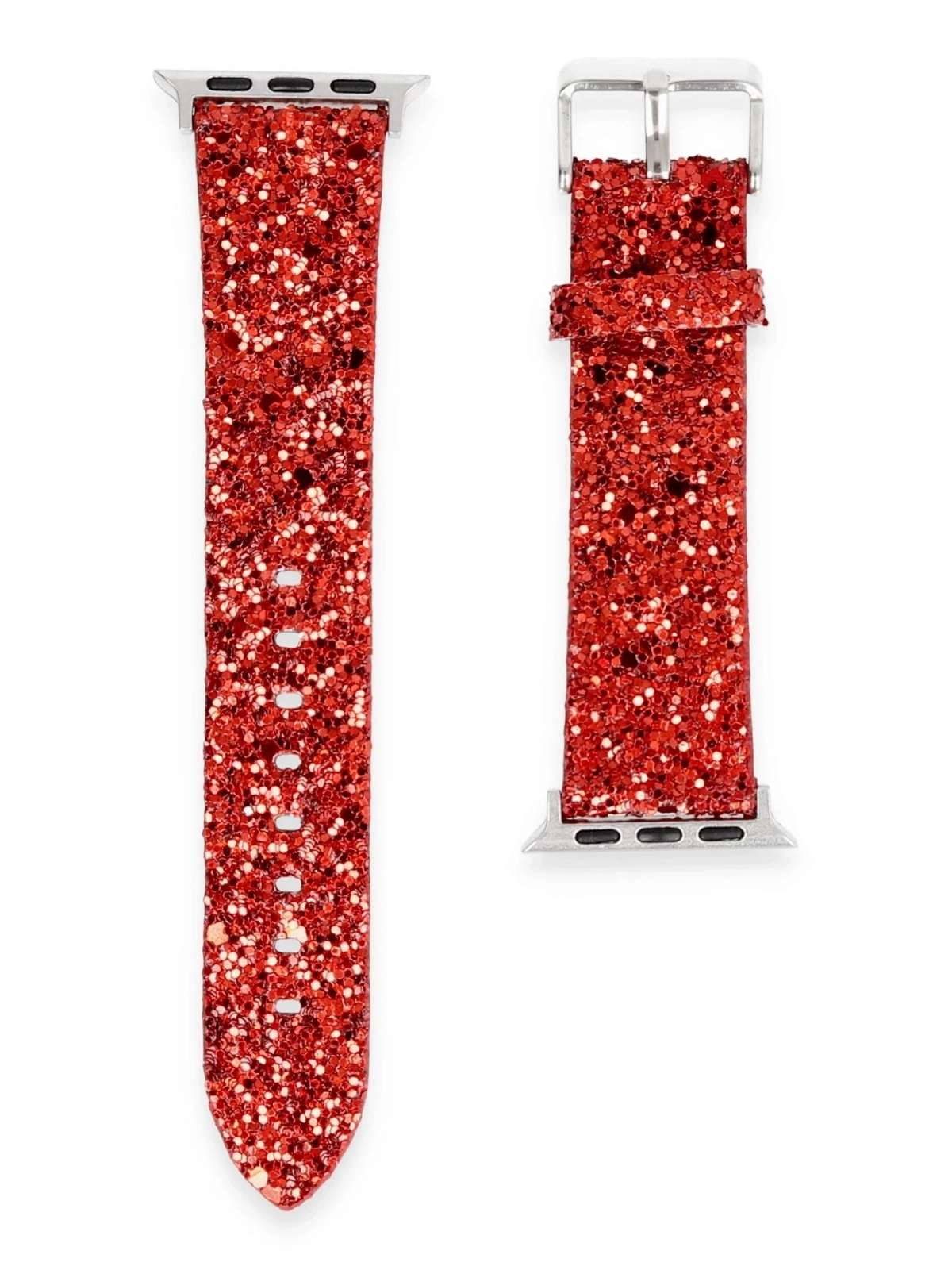 Newface Apple Watch 42mm Starry Taşlı Kordon - Kırmızı