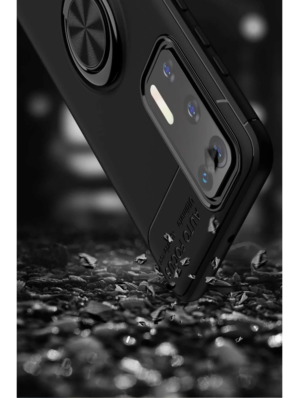 Newface Huawei P40 Kılıf Range Yüzüklü Silikon - Siyah