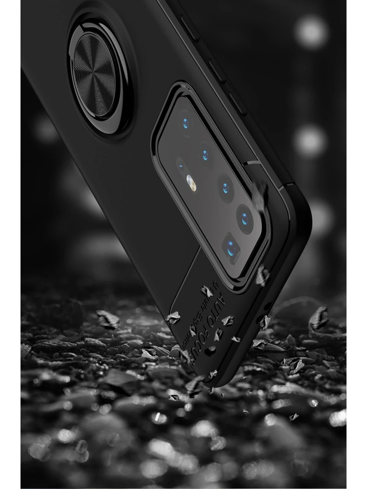Newface Huawei P40 Pro Kılıf Range Yüzüklü Silikon - Siyah