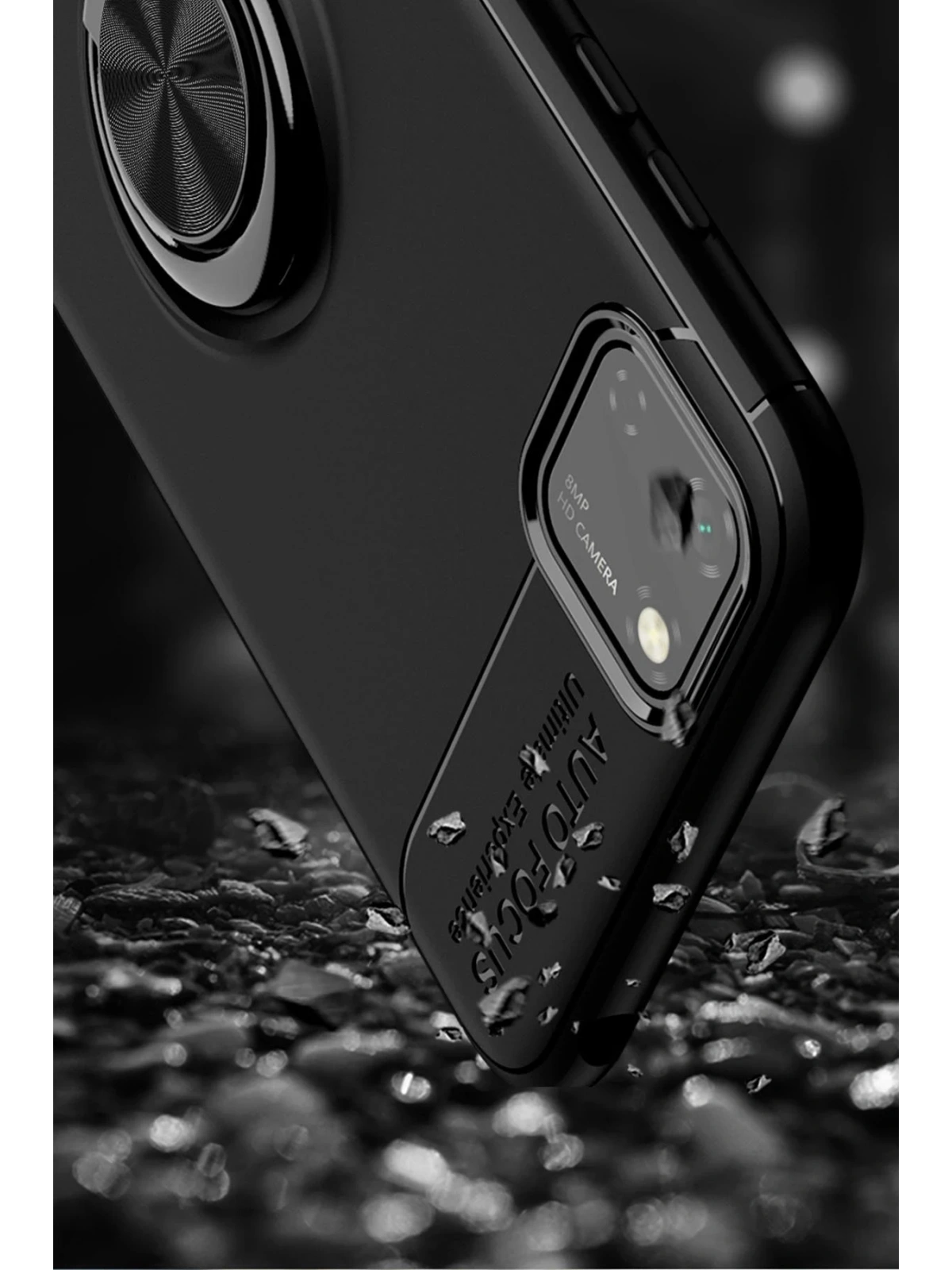 Newface Huawei Y5P Kılıf Range Yüzüklü Silikon - Siyah