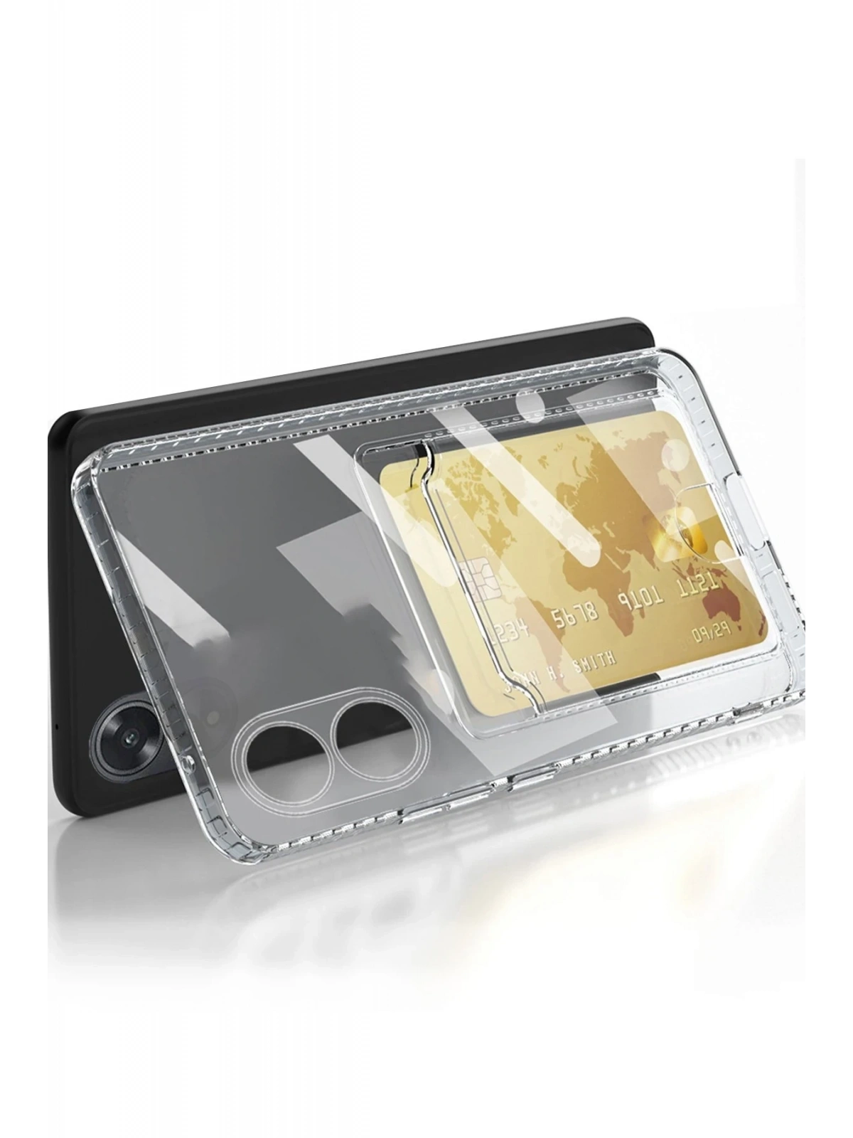 Newface Oppo A38 Kılıf Kart Şeffaf Silikon - Şeffaf