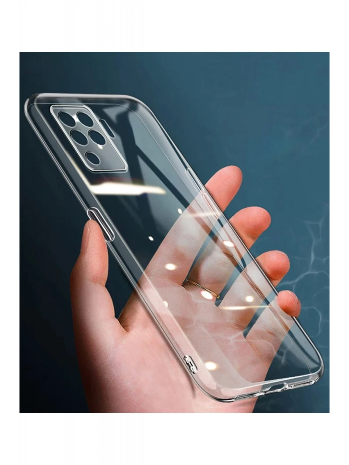 Newface Oppo Reno 5 Lite Kılıf Lüx Şeffaf Silikon