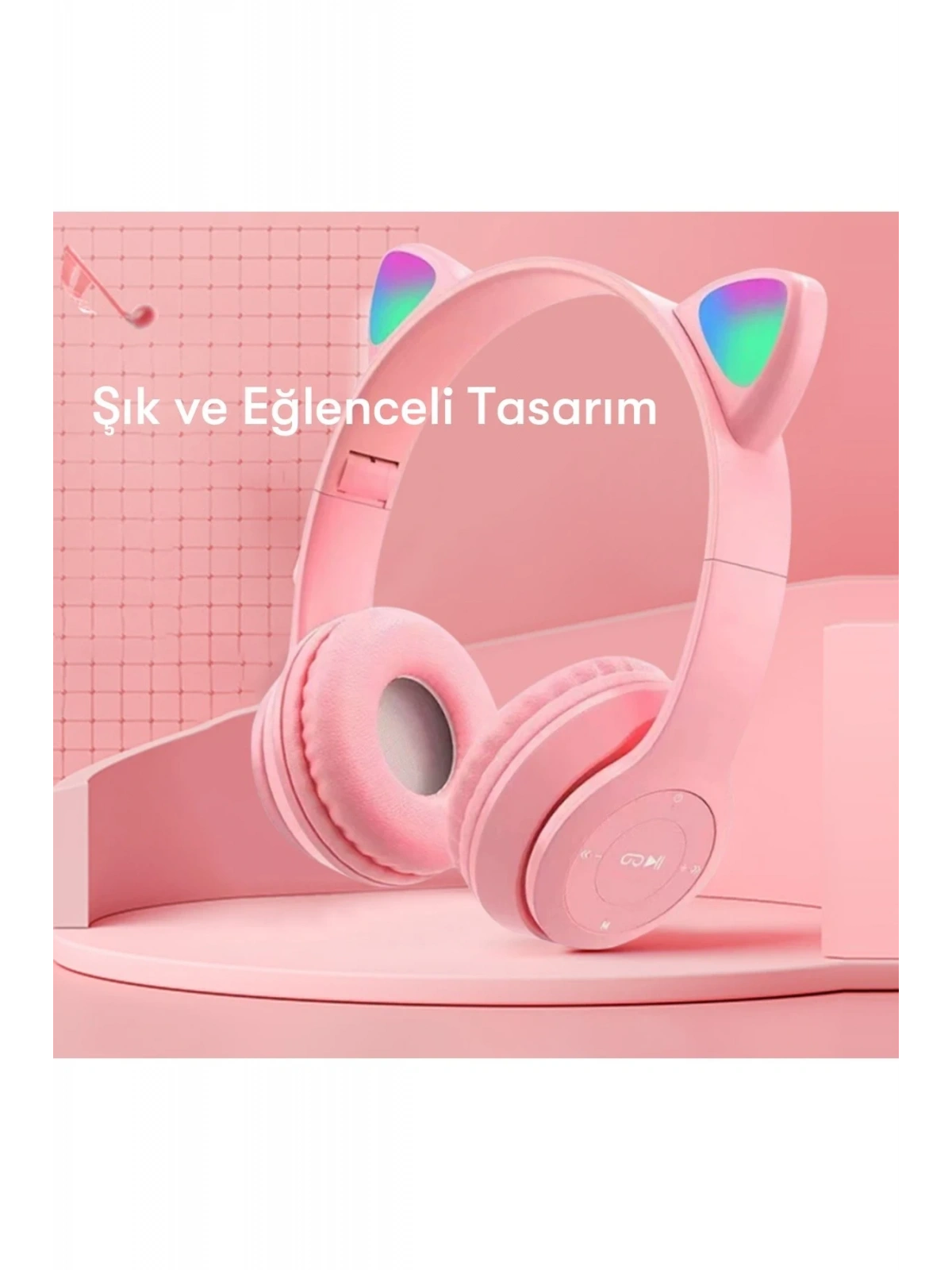 Newface P47M Kablosuz Kedi Kulaklık - Mor