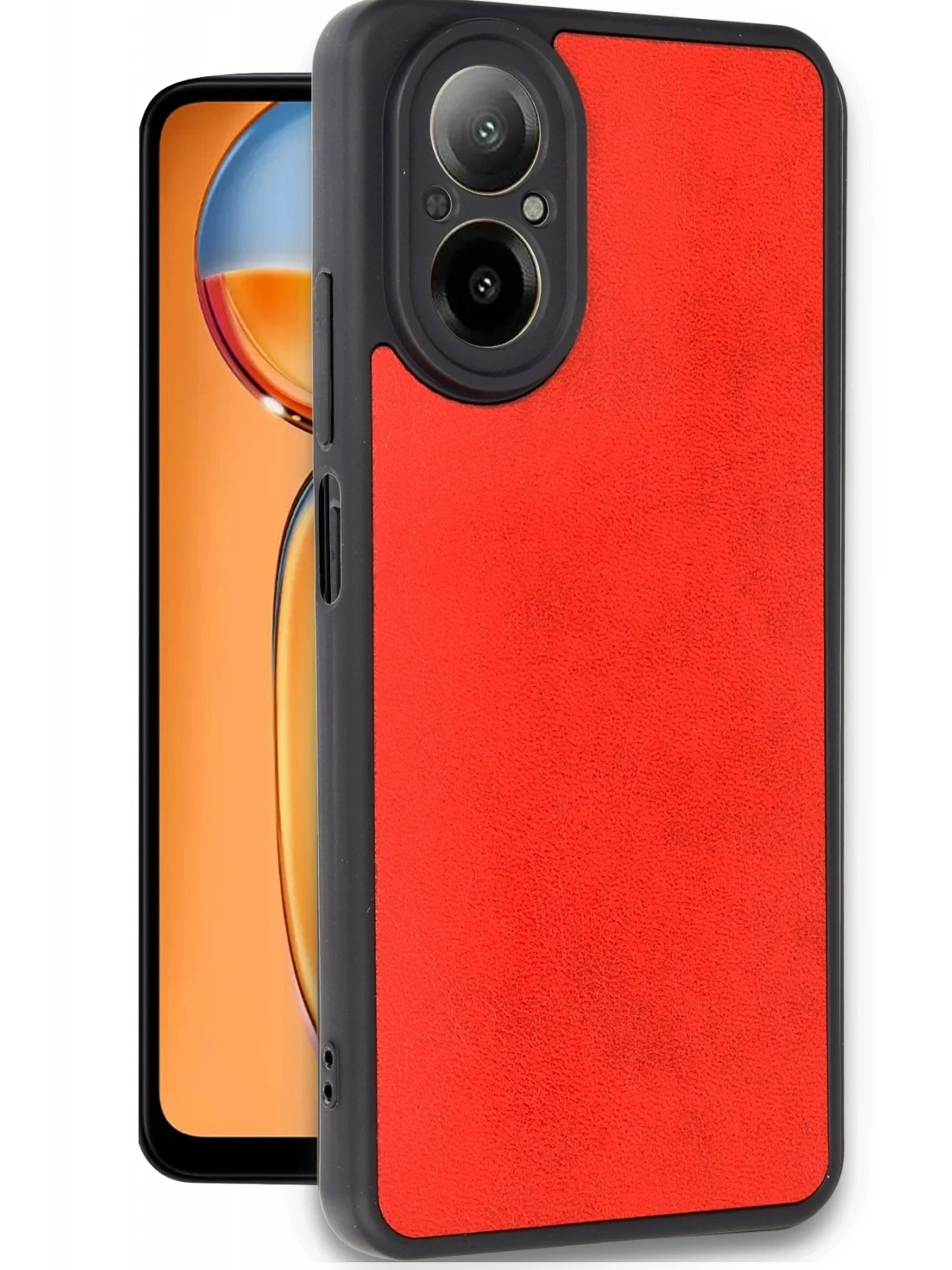 Newface Realme 12 Lite Kılıf Aras Deri Kapak - Kırmızı