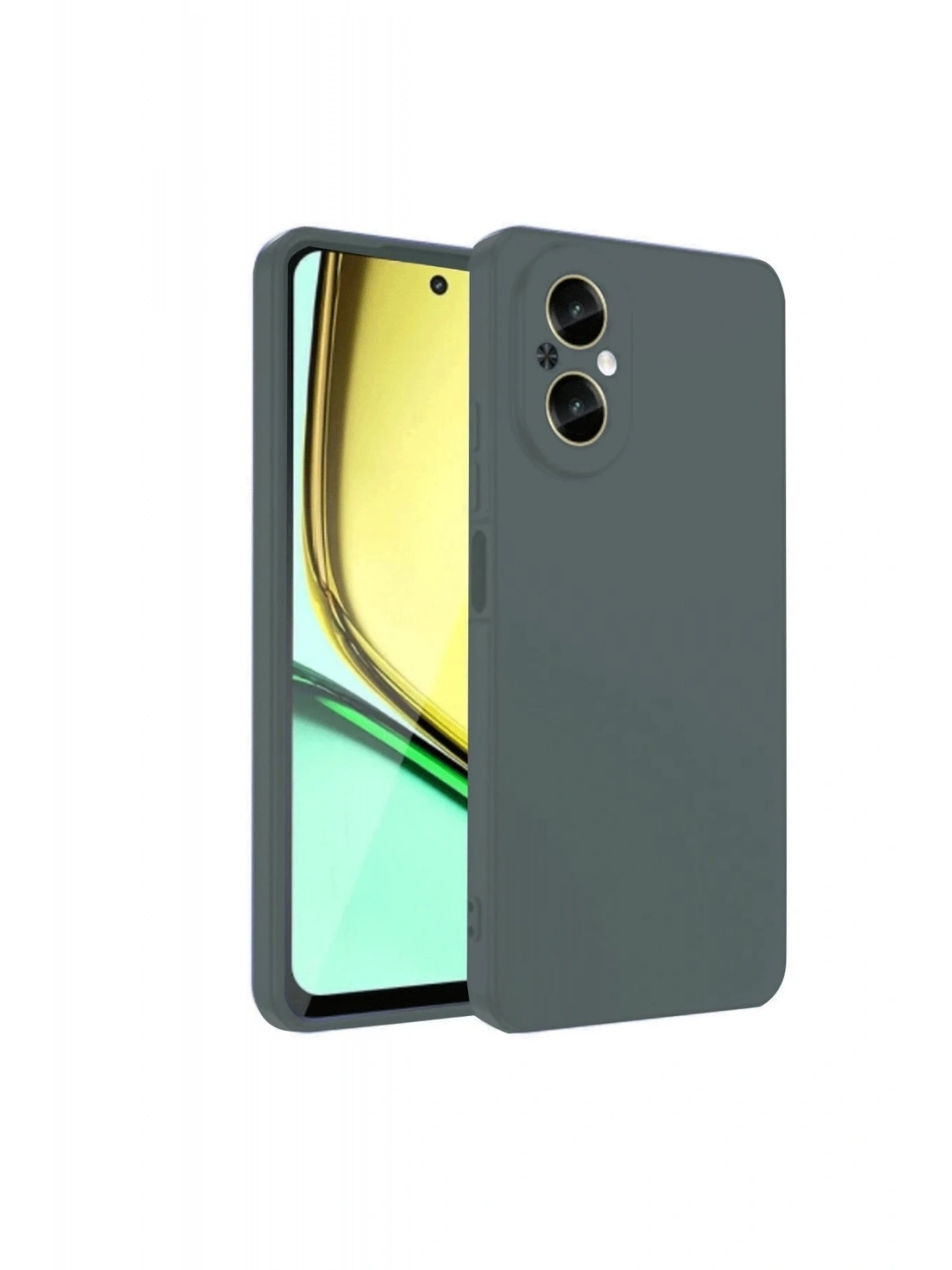 Newface Realme 12 Lite Kılıf First Silikon - Koyu Yeşil