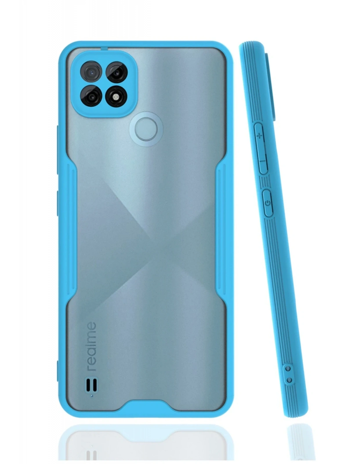 Newface Realme C21 Kılıf Platin Silikon - Mavi
