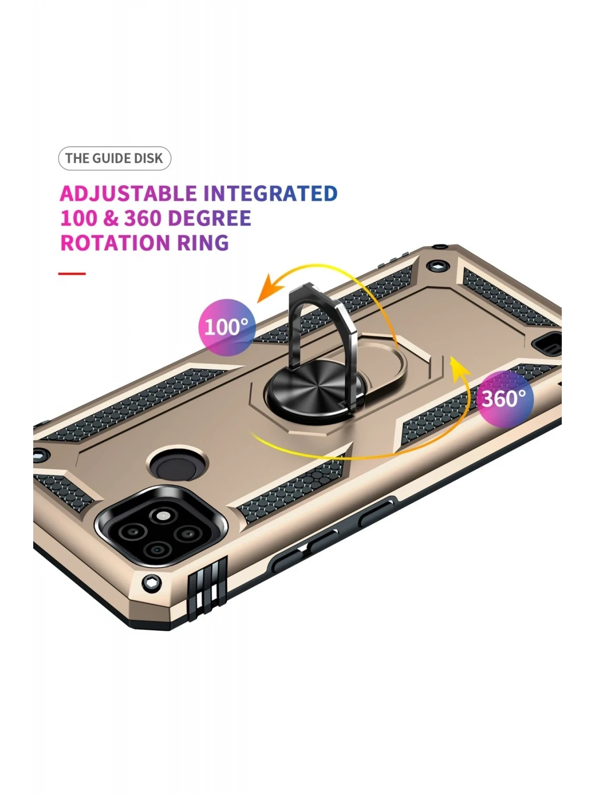 Newface Realme C21 Kılıf Sofya Yüzüklü Silikon Kapak - Gold