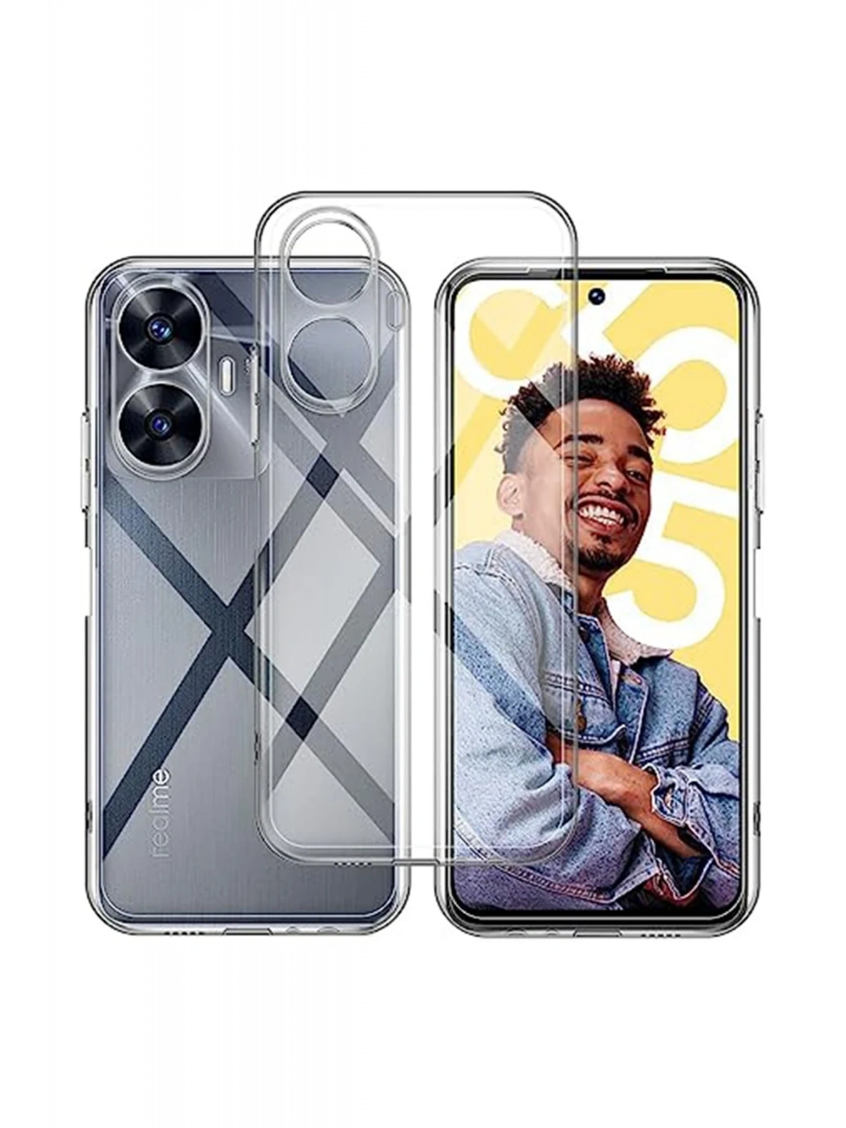 Newface Realme C55 Kılıf Lüx Şeffaf Silikon