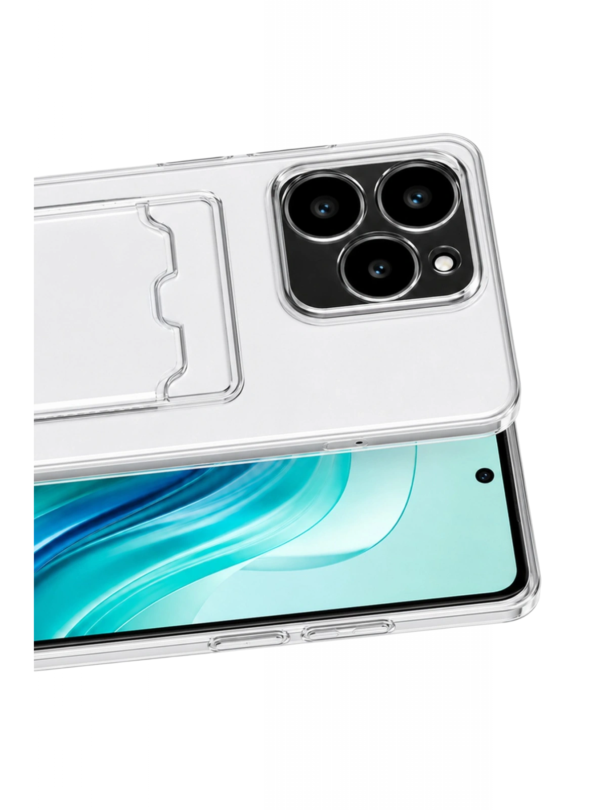 Newface Realme C61 Kılıf Kart Şeffaf Silikon - Şeffaf