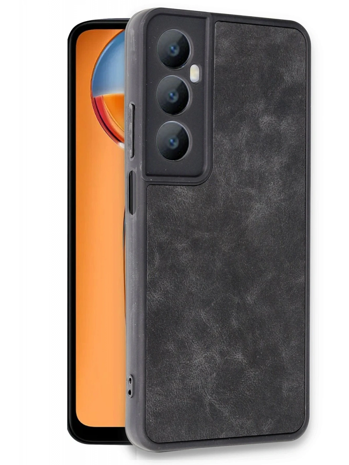 Newface Realme C65 Kılıf Aras Deri Kapak - Siyah