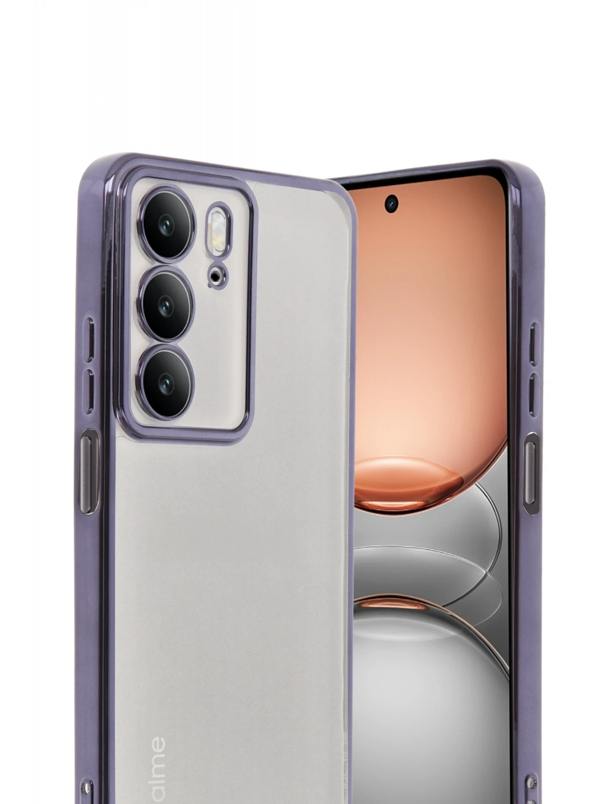 Newface Realme C75 4G Kılıf Razer Lensli Silikon - Mor