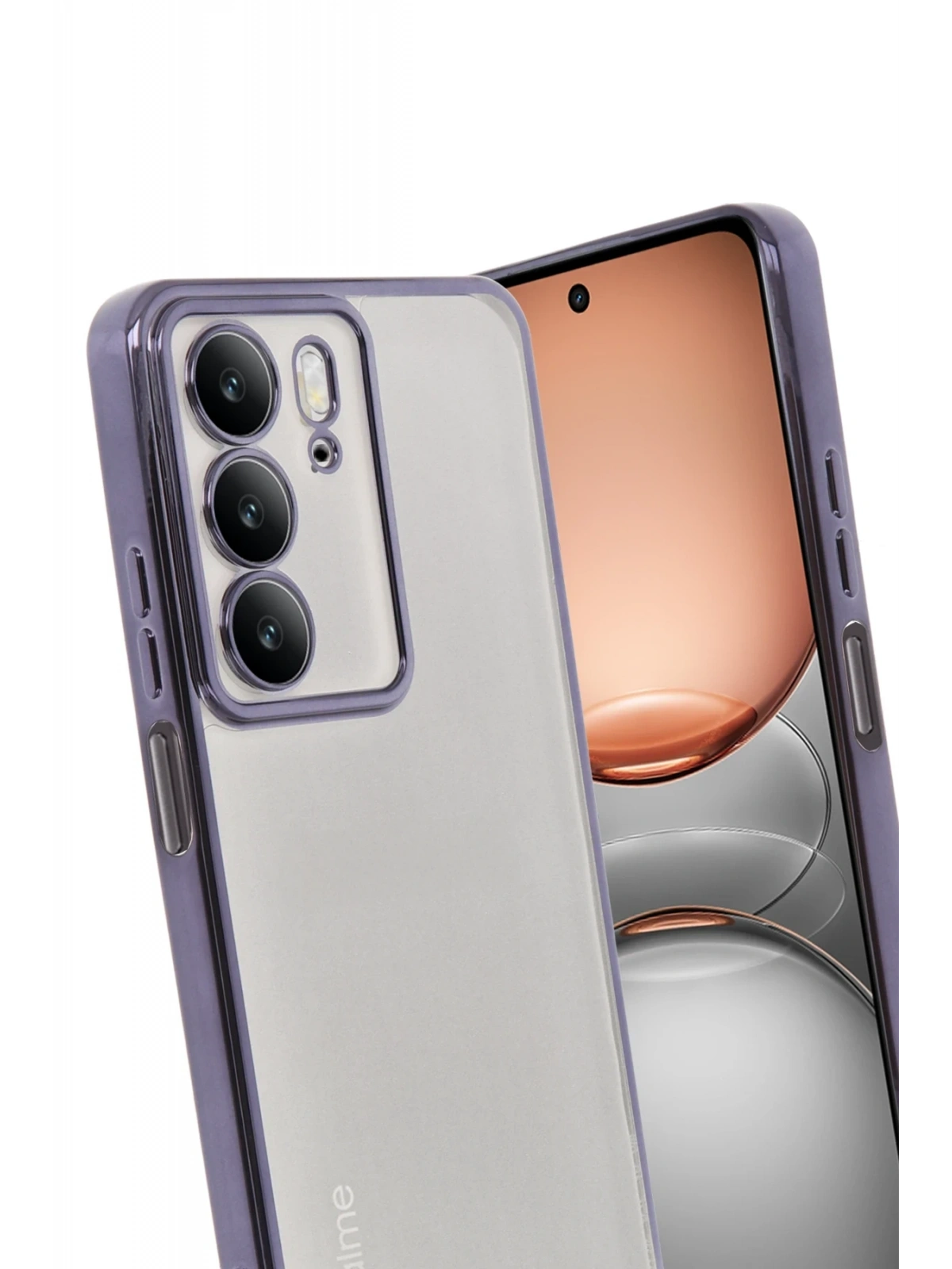 Newface Realme C75 4G Kılıf Razer Lensli Silikon - Mor
