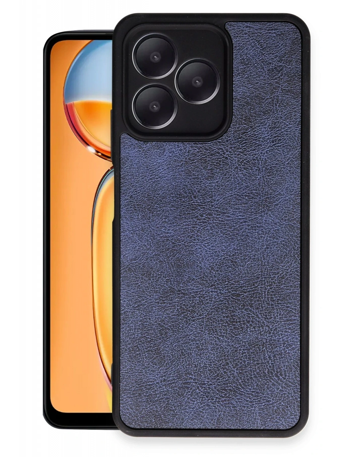 Newface Realme Note 50 4G Kılıf Aras Deri Kapak - Lacivert