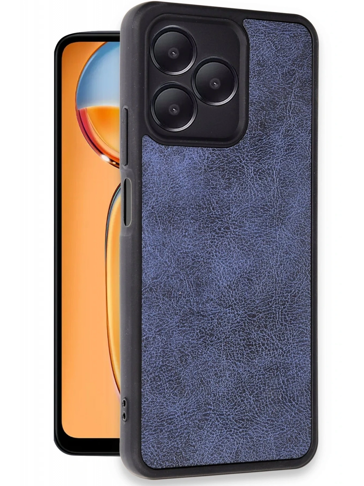 Newface Realme Note 50 4G Kılıf Aras Deri Kapak - Lacivert
