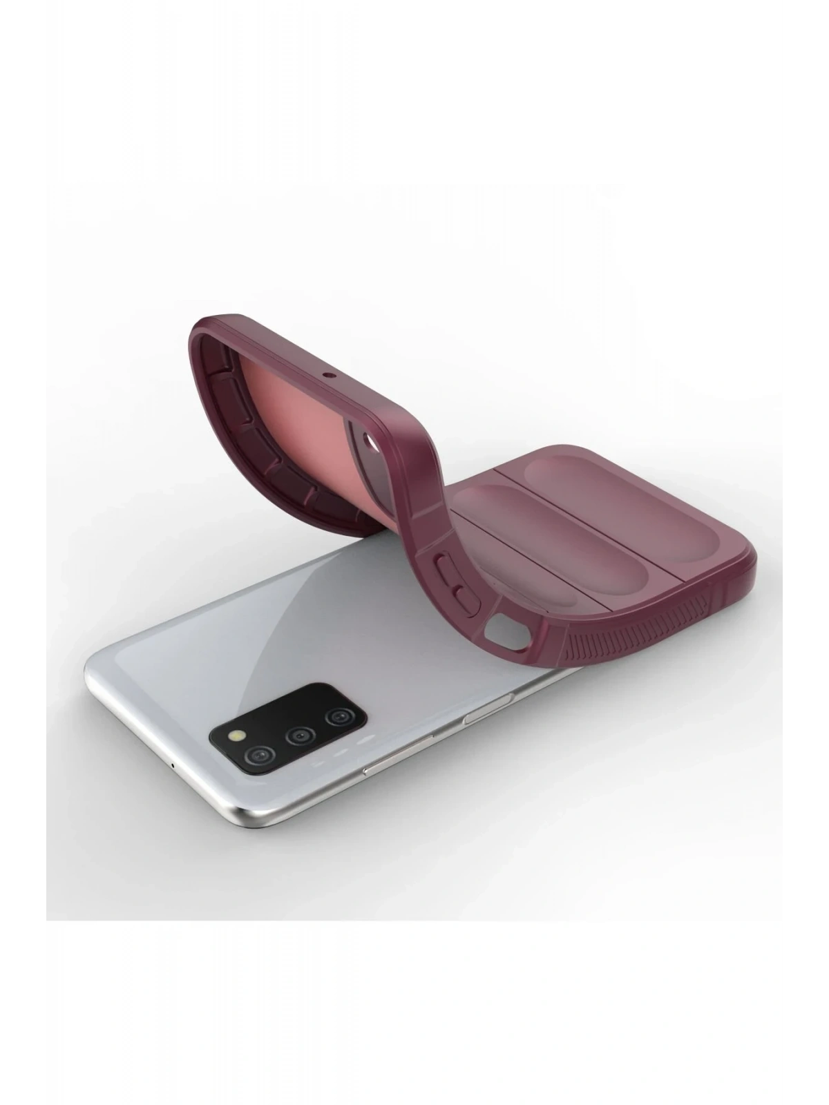 Newface Samsung Galaxy A03S Kılıf Optimum Silikon - Bordo