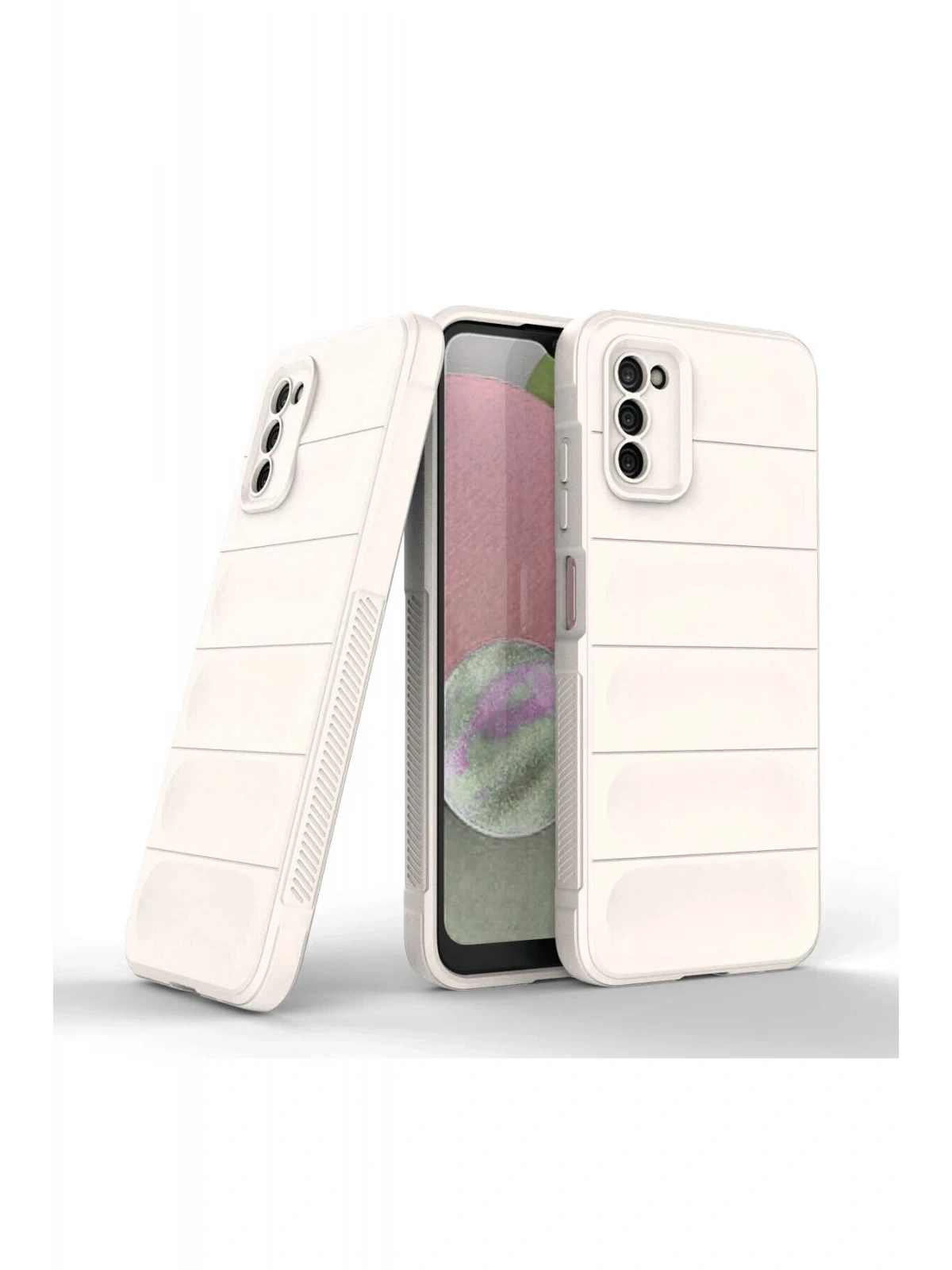 Newface Samsung Galaxy A03S Kılıf Optimum Silikon - Krem