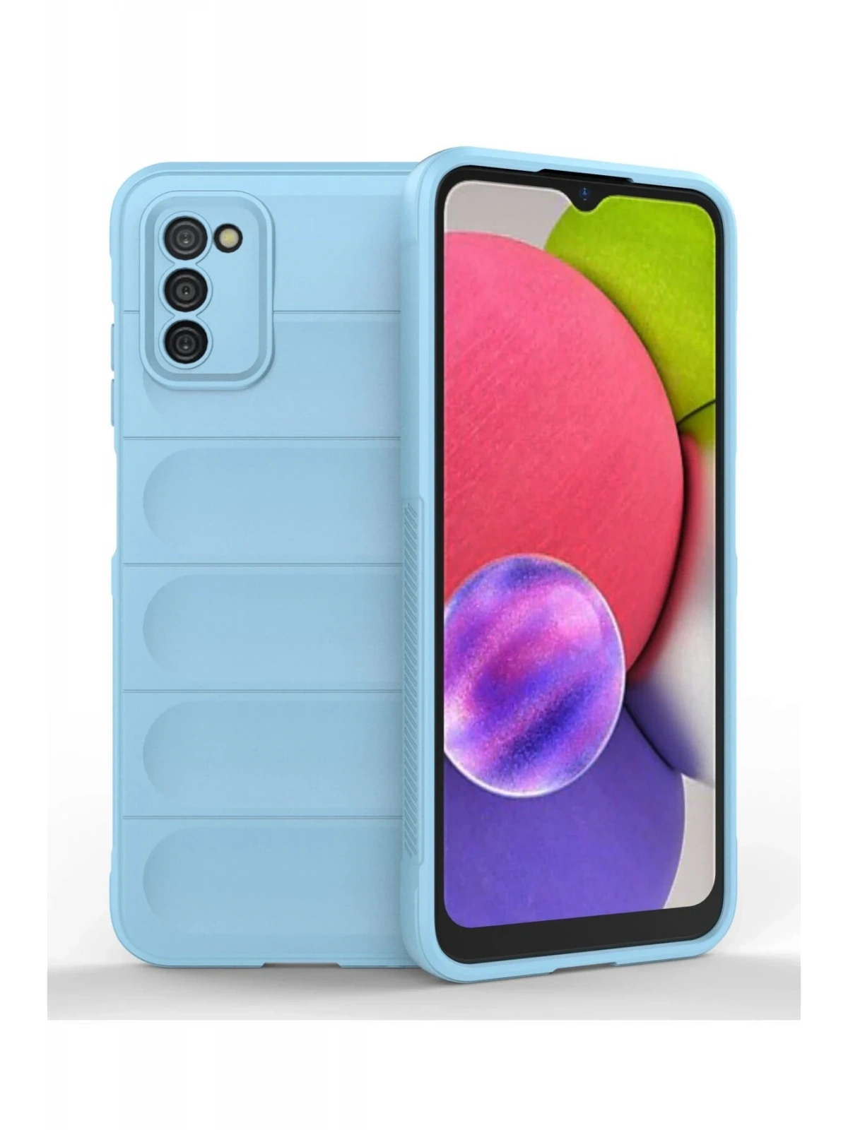 Newface Samsung Galaxy A03S Kılıf Optimum Silikon - Sky Blue