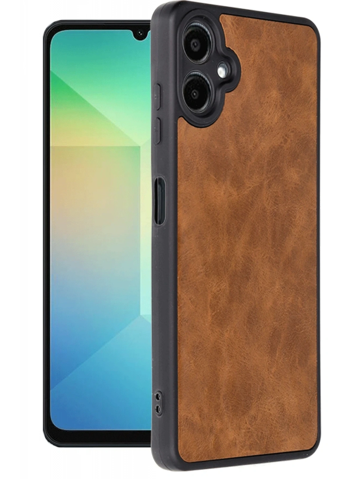 Newface Samsung Galaxy A06 Kılıf Aras Deri Kapak - Taba