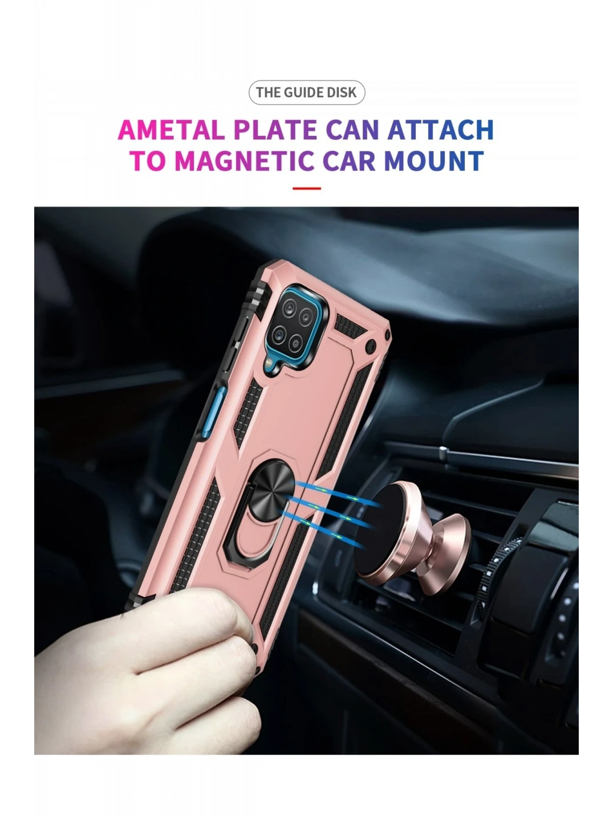 Newface Samsung Galaxy A22 Kılıf Sofya Yüzüklü Silikon Kapak - Rose